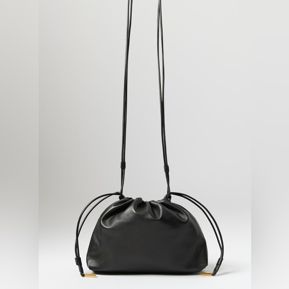 The Row Handbags - THE ROW Leather Angy Shoulder Bag in Black